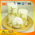 Delicate Sets Christmas Candle with Printing Pattern